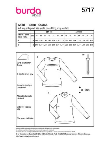 Modello di T-shirt - Burda 5717