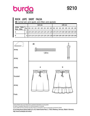 Modello di gonne - Burda 9210