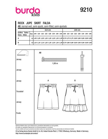 Modello di gonne - Burda 9210