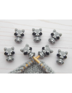Tappi ferma-maglia per ferri da maglia - Piccolo procione 2