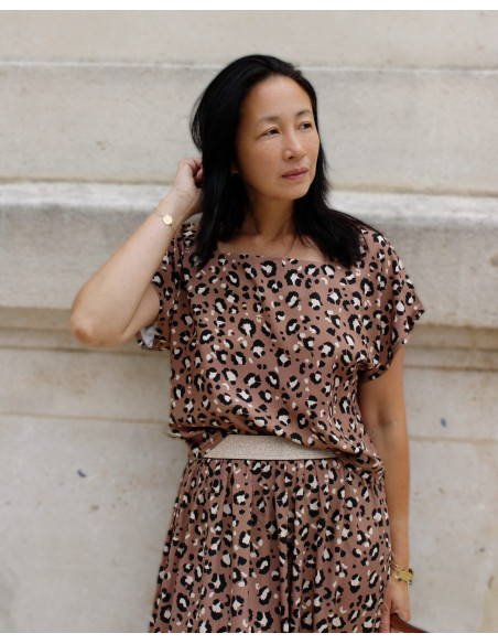 Tessuto popeline di viscosa Mocha - My Dress Made
