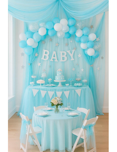 Tessuto organza - Azzurro pastello