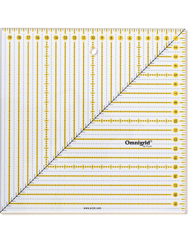Righello patchwork Omnigrid quadrato 20 x 20 cm