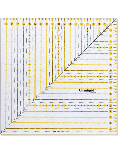 Righello patchwork Omnigrid quadrato 20 x 20 cm