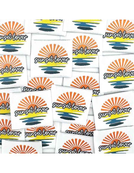 Set di 5 etichette tessute da cucire Sunset Lover