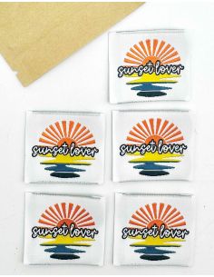 Set di 5 etichette tessute da cucire Sunset Lover 2