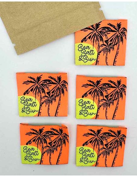 Set di 5 etichette tessute da cucire Sea Salt & Sun