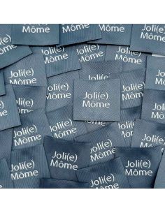 Set di 5 etichette tessute da cucire Joli Môme grigio