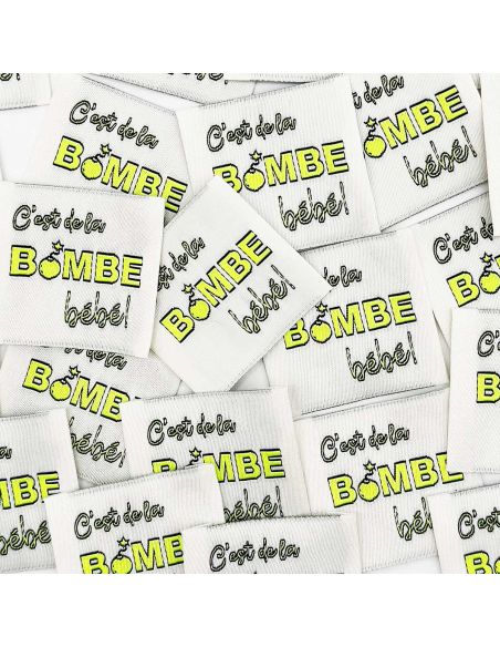 Set di 5 etichette tessute da cucire È una bomba Bambino!