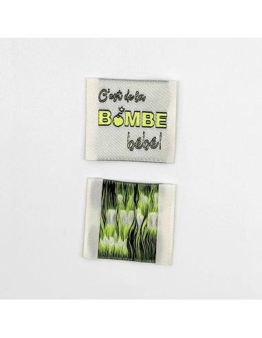 Set di 5 etichette tessute da cucire È una bomba Bambino!