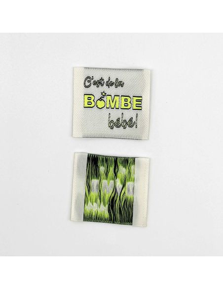 Set di 5 etichette tessute da cucire È una bomba Bambino!