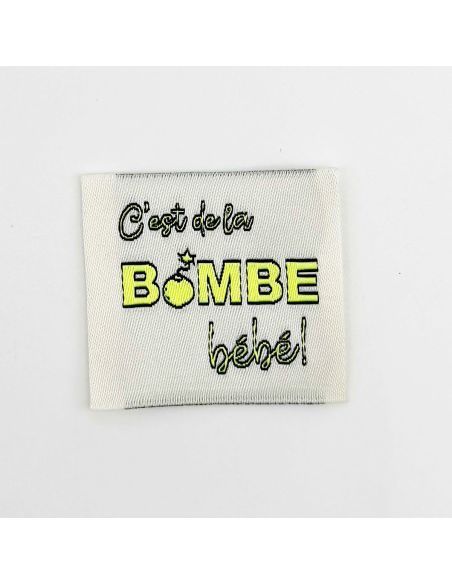 Set di 5 etichette tessute da cucire È una bomba Bambino!