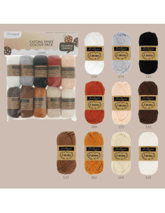 Confezione da 10 gomitoli Scheepjes Catona Colour Pack - Cookies 2