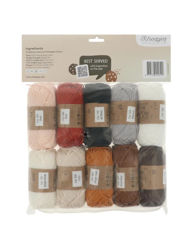 Confezione da 10 gomitoli Scheepjes Catona Colour Pack - Cookies