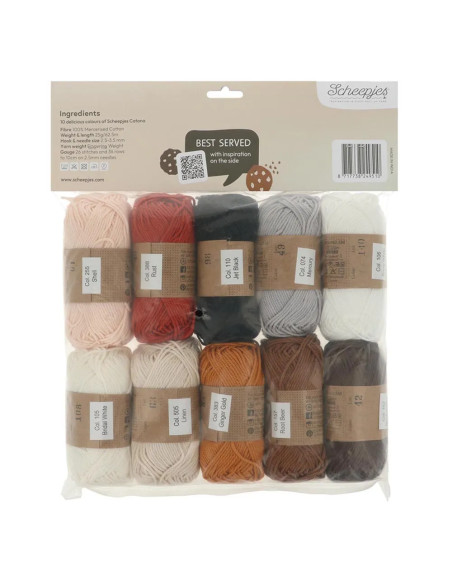 Confezione da 10 gomitoli Scheepjes Catona Colour Pack - Cookies