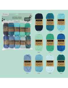 Confezione da 10 gomitoli Scheepjes Catona Colour Pack - Blueberry Fizz 2