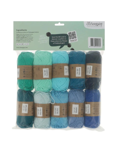 Confezione da 10 gomitoli Scheepjes Catona Colour Pack - Blueberry Fizz