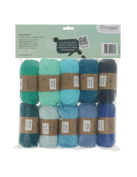 Confezione da 10 gomitoli Scheepjes Catona Colour Pack - Blueberry Fizz