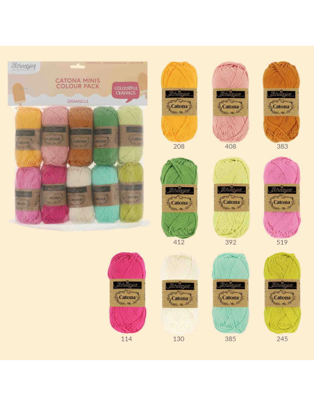 Confezione da 10 gomitoli Scheepjes Catona Colour Pack - Creamsicle