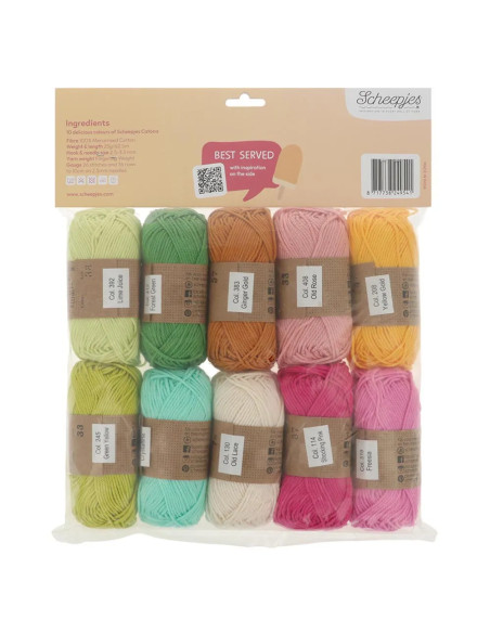 Confezione da 10 gomitoli Scheepjes Catona Colour Pack - Creamsicle