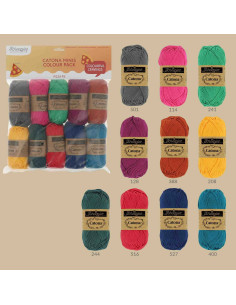 Confezione da 10 gomitoli Scheepjes Catona Colour Pack - Pizza pie 2