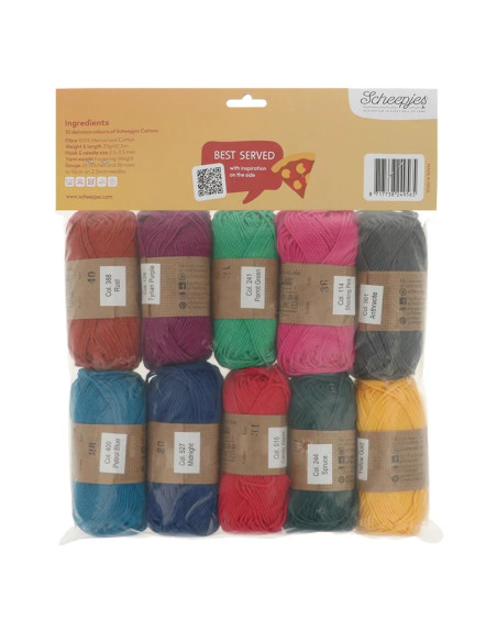 Confezione da 10 gomitoli Scheepjes Catona Colour Pack - Pizza pie