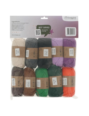 Confezione da 10 gomitoli Scheepjes Catona Colour Pack - Midnight feast