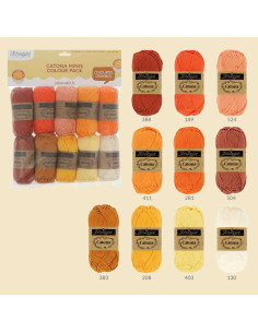 Confezione da 10 gomitoli Scheepjes Catona Colour Pack - Crème brûlée 2