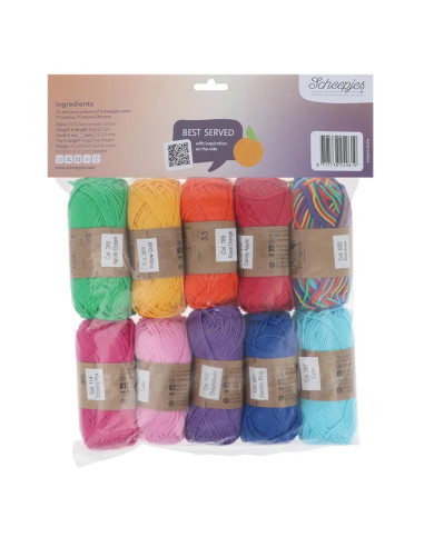 Confezione da 10 gomitoli Scheepjes Catona Colour Pack - Fruit Platter