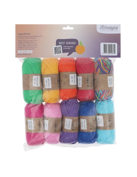 Confezione da 10 gomitoli Scheepjes Catona Colour Pack - Fruit Platter