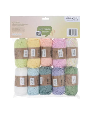 Confezione da 10 gomitoli Scheepjes Catona Colour Pack - Marshmallow mix
