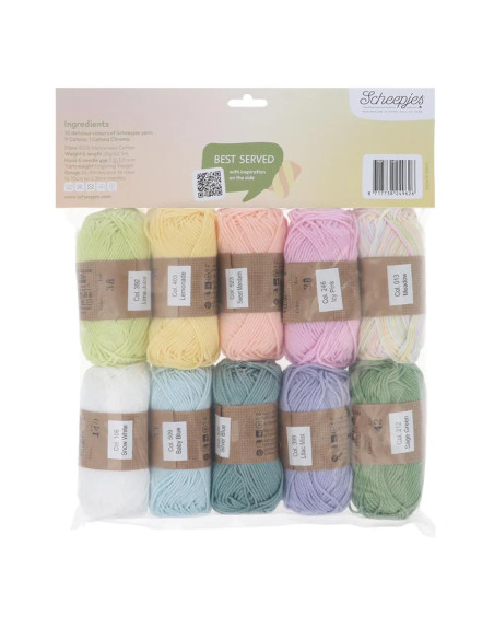Confezione da 10 gomitoli Scheepjes Catona Colour Pack - Marshmallow mix