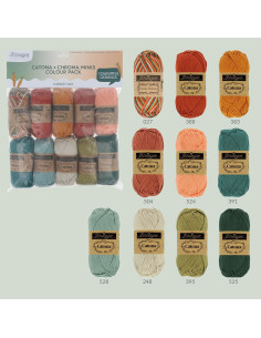 Confezione da 10 gomitoli Scheepjes Catona Colour Pack - Harvest tart 2