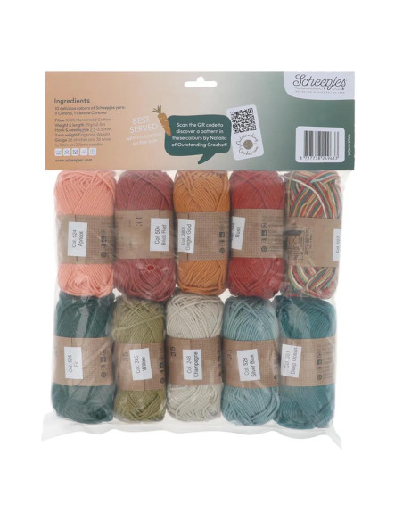 Confezione da 10 gomitoli Scheepjes Catona Colour Pack - Harvest tart
