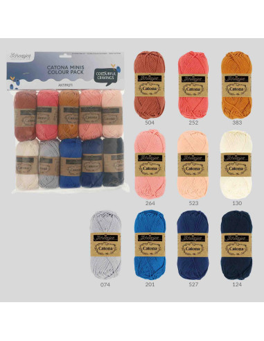 Confezione da 10 gomitoli Scheepjes Catona Colour Pack - Antipasti