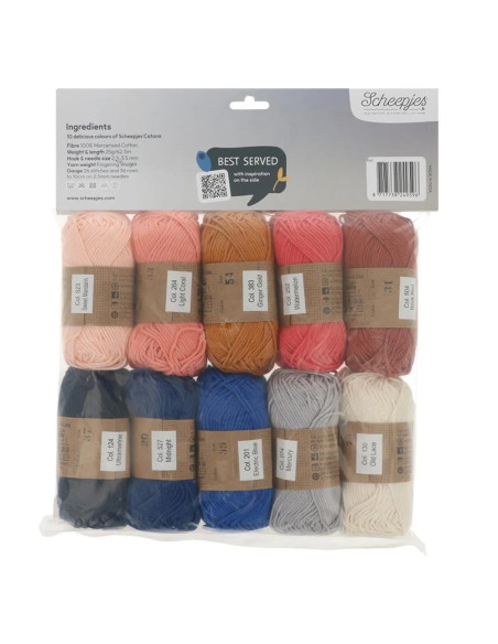 Confezione da 10 gomitoli Scheepjes Catona Colour Pack - Antipasti