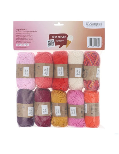 Confezione da 10 gomitoli Scheepjes Catona Colour Pack - Summer sherbet