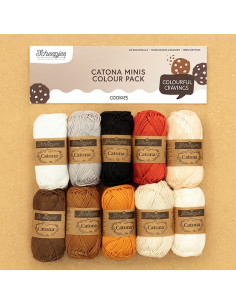 Confezione da 10 gomitoli Scheepjes Catona Colour Pack - Cookies