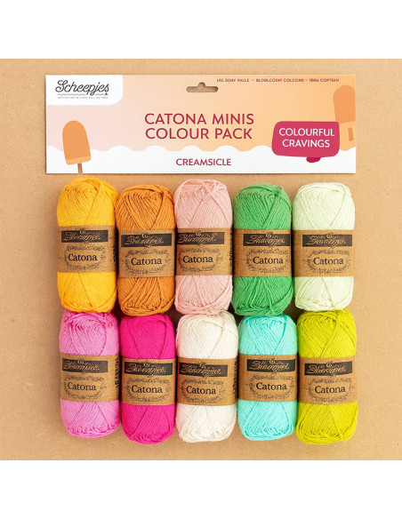 Confezione da 10 gomitoli Scheepjes Catona Colour Pack - Creamsicle