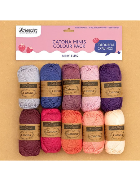 Confezione da 10 gomitoli Scheepjes Catona Colour Pack - Berry Bliss