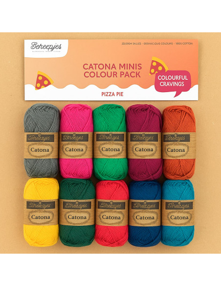 Confezione da 10 gomitoli Scheepjes Catona Colour Pack - Pizza pie