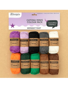 Confezione da 10 gomitoli Scheepjes Catona Colour Pack - Midnight feast