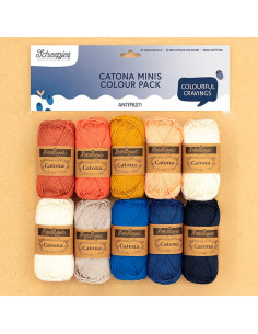 Confezione da 10 gomitoli Scheepjes Catona Colour Pack - Antipasti