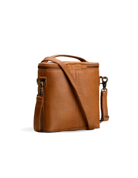 Borsa portaoggetti in pelle per il lavoro a maglia Muud Grace - Whisky
