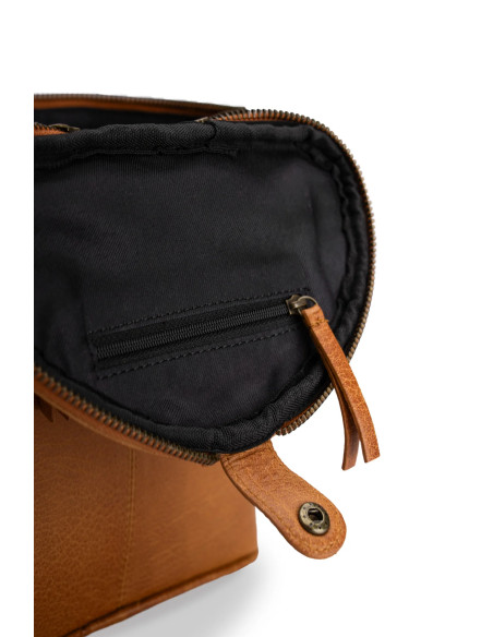 Borsa portaoggetti in pelle per il lavoro a maglia Muud Grace - Whisky