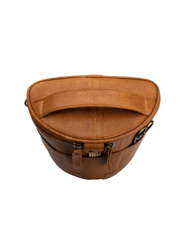 Borsa portaoggetti in pelle per il lavoro a maglia Muud Grace - Whisky