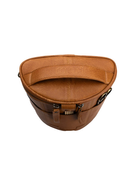 Borsa portaoggetti in pelle per il lavoro a maglia Muud Grace - Whisky