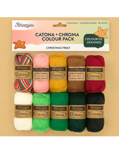 Confezione da 10 gomitoli Scheepjes Catona Colour Pack - Natale