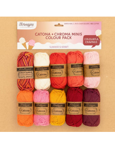 Confezione da 10 gomitoli Scheepjes Catona Colour Pack - Summer sherbet