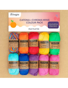 Confezione da 10 gomitoli Scheepjes Catona Colour Pack - Fruit Platter